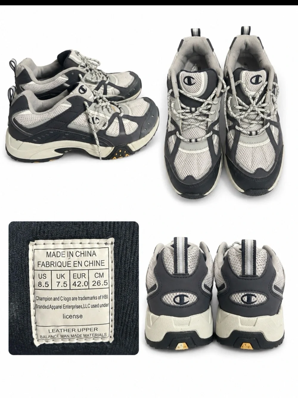 Champion Grey and White Athletic Sneakers
